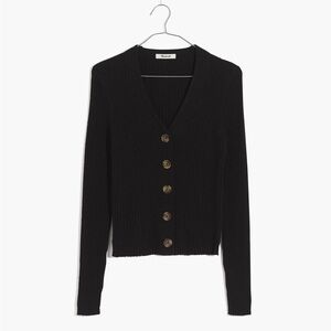 Shrunken Ribbed Cardigan Sweater color black. from Madewell. Only worn once.